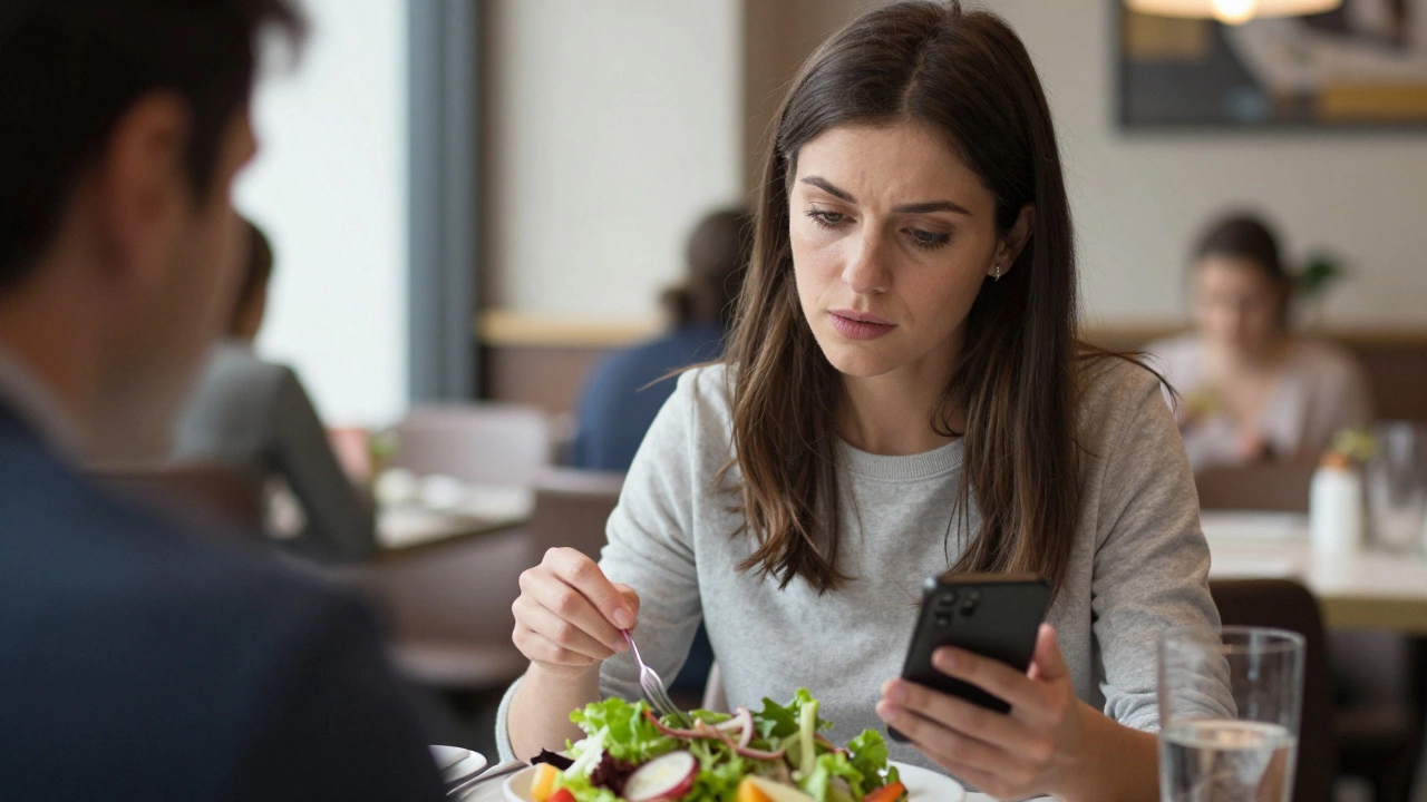 Девушка заказывает салат без лука, вспоминая, что парень раньше говорил, что не любит его.