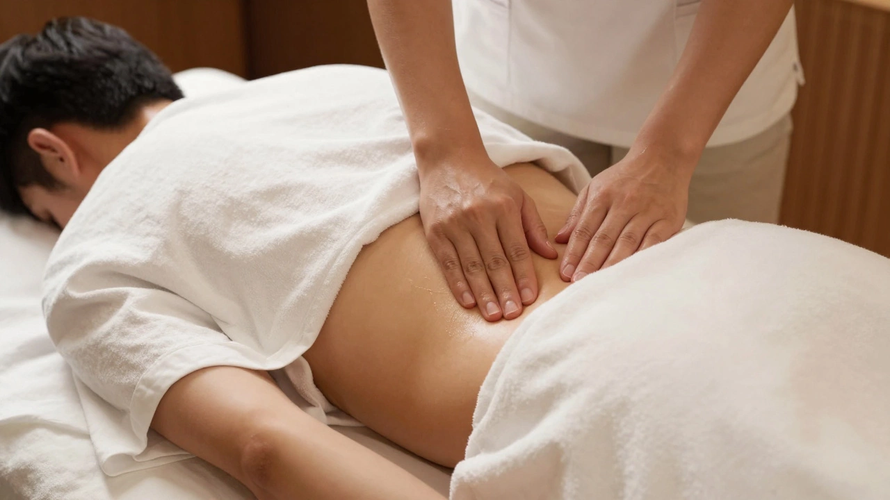 Техника драпирования простыней при профессиональном массаже спины